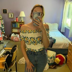 Off-the-Shoulder Floral Blouse